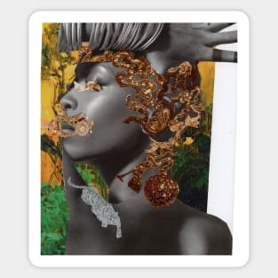 Portrait and gold Sticker